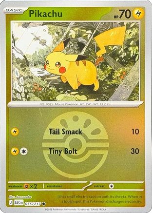 Pikachu (Friend Ball) (55) Reverse Holofoil [ME Ascended Heroes] Pokemon Single Pokémon