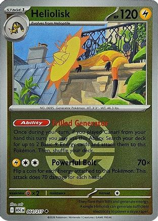 Heliolisk - 064/217 (Quick Ball) Reverse Holofoil [ME Ascended Heroes] Pokemon Single Pokémon
