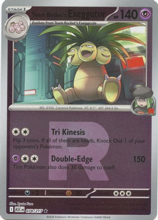 Team Rocket's Exeggutor (Team Rocket) (78) Reverse Holofoil [ME Ascended Heroes] Pokemon Single Pokémon