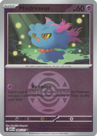 Misdreavus - 085/217 (Dusk Ball) Reverse Holofoil [ME Ascended Heroes] Pokemon Single Pokémon