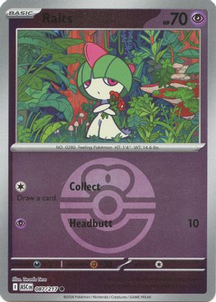 Ralts (Love Ball) (87) Reverse Holofoil [ME Ascended Heroes] Pokemon Single Pokémon