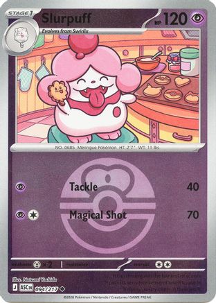 Slurpuff - 094/217 (Love Ball) Reverse Holofoil [ME Ascended Heroes] Pokemon Single Pokémon