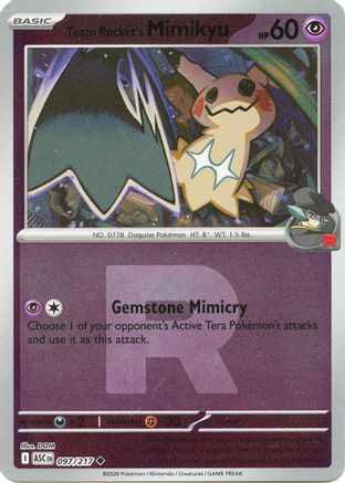 Team Rocket's Mimikyu - 097/217 (Team Rocket) Reverse Holofoil [ME Ascended Heroes] Pokemon Single Pokémon