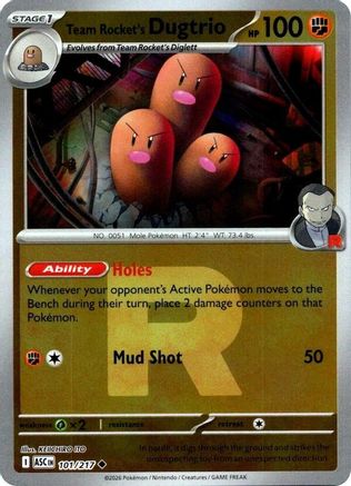 Team Rocket's Dugtrio - 101/217 (Team Rocket) Reverse Holofoil [ME Ascended Heroes] Pokemon Single Pokémon