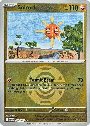 Solrock (Dusk Ball) (106) Reverse Holofoil [ME Ascended Heroes] Pokemon Single Pokémon