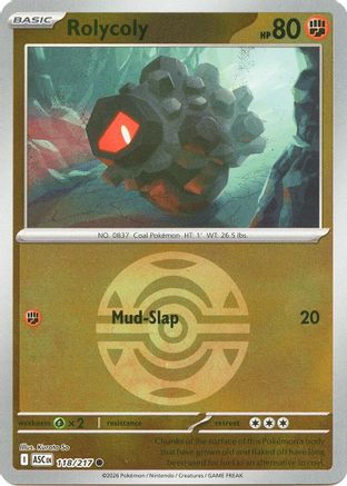 Rolycoly (Dusk Ball) (118) Reverse Holofoil [ME Ascended Heroes] Pokemon Single Pokémon