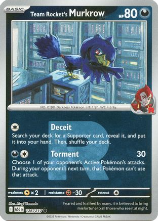 Team Rocket's Murkrow (Team Rocket) (126) Reverse Holofoil [ME Ascended Heroes] Pokemon Single Pokémon
