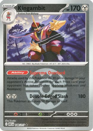 Kingambit (Quick Ball) (148) Reverse Holofoil [ME Ascended Heroes] Pokemon Single Pokémon