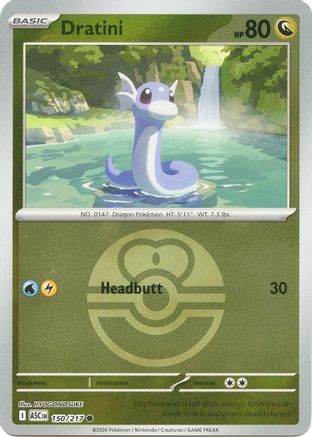 Dratini (Love Ball) (150) Reverse Holofoil [ME Ascended Heroes] Pokemon Single Pokémon