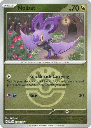 Noibat (Friend Ball) (156) Reverse Holofoil [ME Ascended Heroes] Pokemon Single Pokémon