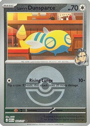 Larry's Dunsparce (Poke Ball) (163) Reverse Holofoil [ME Ascended Heroes] Pokemon Single Pokémon
