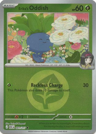 Erika's Oddish (Energy Symbol Pattern) (1) Reverse Holofoil [ME Ascended Heroes] Pokemon Single Pokémon