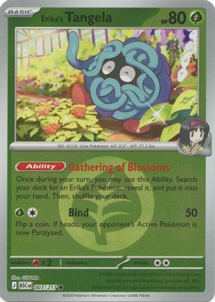 Erika's Tangela - 007/217 (Energy Symbol Pattern) Reverse Holofoil [ME Ascended Heroes] Pokemon Single Pokémon