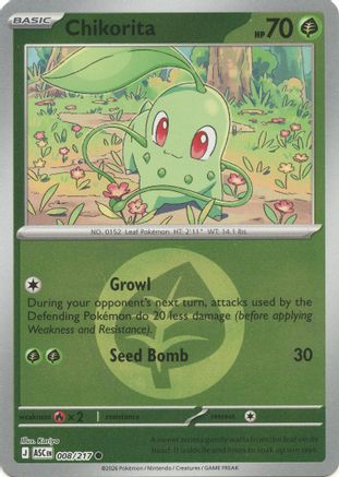 Chikorita (Energy Symbol Pattern) (8) Reverse Holofoil [ME Ascended Heroes] Pokemon Single Pokémon