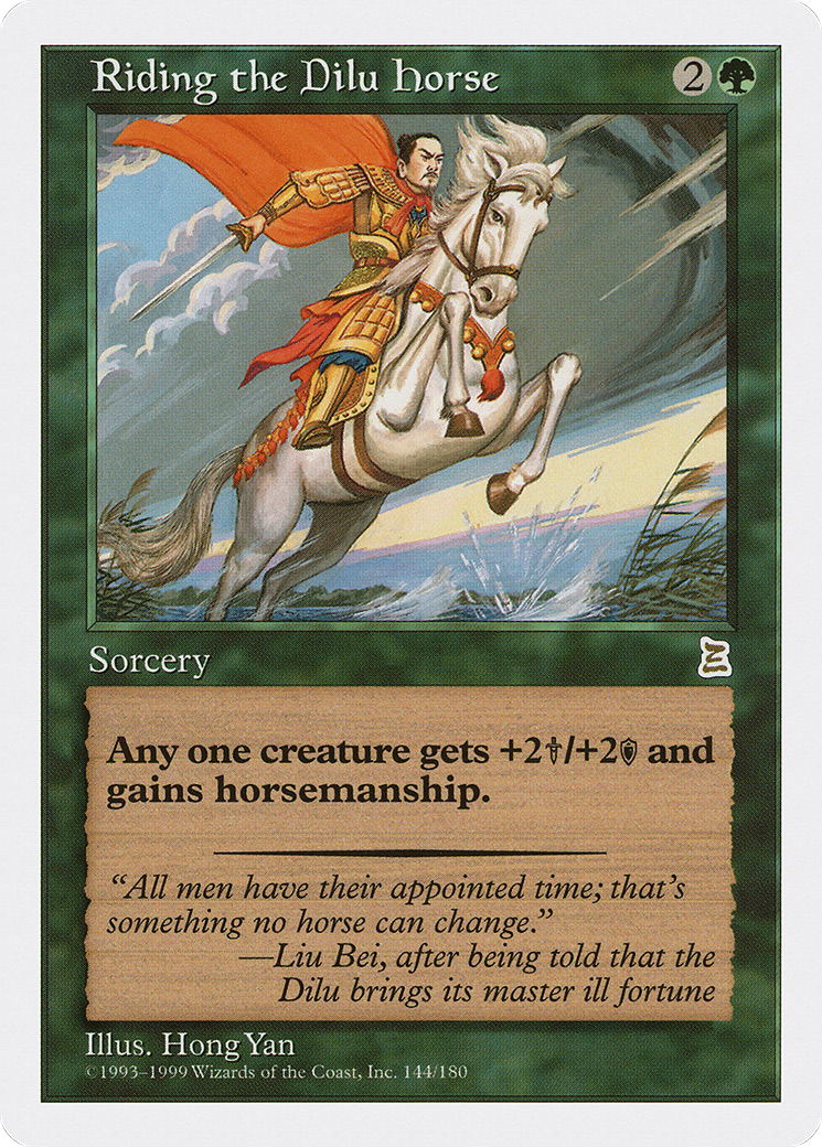 Riding the Dilu Horse (PTK-144) [Oldschool] Portal Three Kingdoms MTG Single Wizards of the Coast