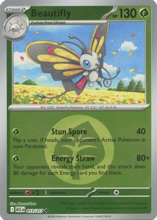 Beautifly - 013/217 (Energy Symbol Pattern) Reverse Holofoil [ME Ascended Heroes] Pokemon Single Pokémon