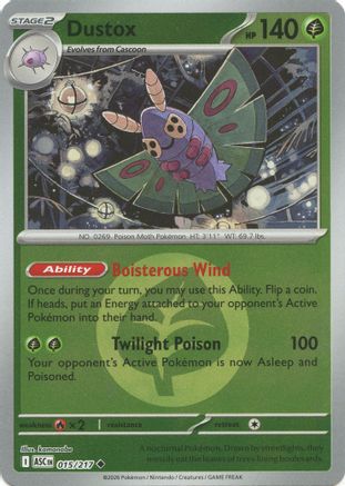 Dustox - 015/217 (Energy Symbol Pattern) Reverse Holofoil [ME Ascended Heroes] Pokemon Single Pokémon