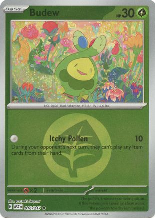 Budew - 016/217 (Energy Symbol Pattern) Reverse Holofoil [ME Ascended Heroes] Pokemon Single Pokémon