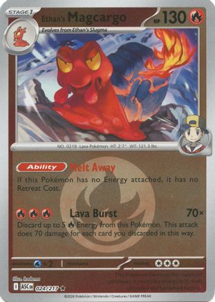 Ethan's Magcargo - 024/217 (Energy Symbol Pattern) Reverse Holofoil [ME Ascended Heroes] Pokemon Single Pokémon