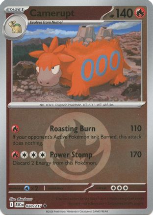 Camerupt (Energy Symbol Pattern) (28) Reverse Holofoil [ME Ascended Heroes] Pokemon Single Pokémon