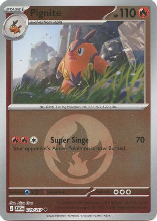 Pignite (Energy Symbol Pattern) (30) Reverse Holofoil [ME Ascended Heroes] Pokemon Single Pokémon