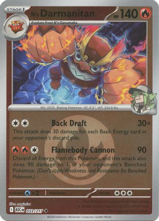 N's Darmanitan (Energy Symbol Pattern) (33) Reverse Holofoil [ME Ascended Heroes] Pokemon Single Pokémon