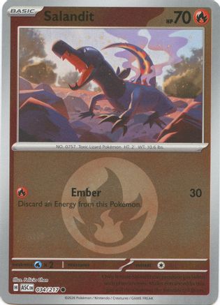 Salandit (Energy Symbol Pattern) (34) Reverse Holofoil [ME Ascended Heroes] Pokemon Single Pokémon