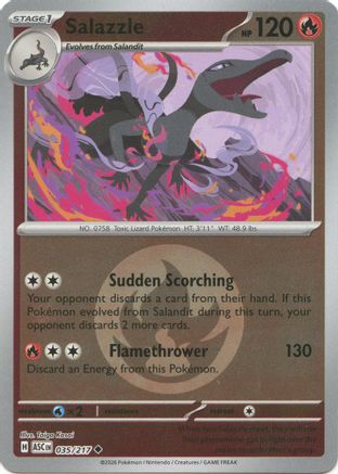 Salazzle - 035/217 (Energy Symbol Pattern) Reverse Holofoil [ME Ascended Heroes] Pokemon Single Pokémon