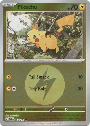 Pikachu (Energy Symbol Pattern) (55) Reverse Holofoil [ME Ascended Heroes] Pokemon Single Pokémon