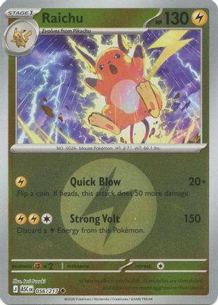 Raichu (Energy Symbol Pattern) (56) Reverse Holofoil [ME Ascended Heroes] Pokemon Single Pokémon