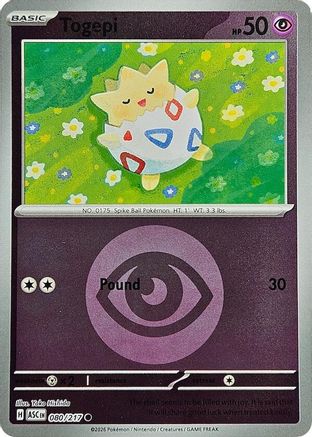 Togepi (Energy Symbol Pattern) (80) Reverse Holofoil [ME Ascended Heroes] Pokemon Single Pokémon