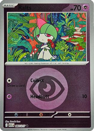 Ralts (Energy Symbol Pattern) (87) Reverse Holofoil [ME Ascended Heroes] Pokemon Single Pokémon