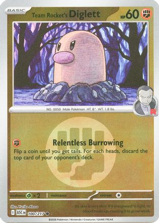 Team Rocket's Diglett (Energy Symbol Pattern) (100) Reverse Holofoil [ME Ascended Heroes] Pokemon Single Pokémon