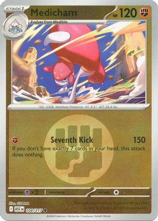 Medicham - 104/217 (Energy Symbol Pattern) Reverse Holofoil [ME Ascended Heroes] Pokemon Single Pokémon