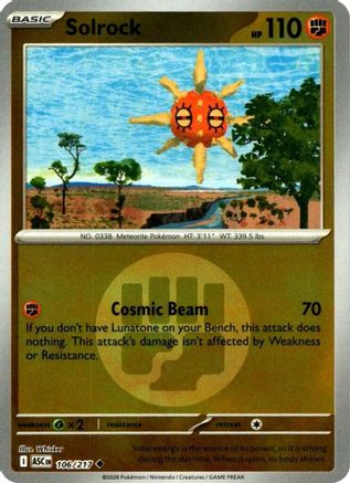 Solrock (Energy Symbol Pattern) (106) Reverse Holofoil [ME Ascended Heroes] Pokemon Single Pokémon