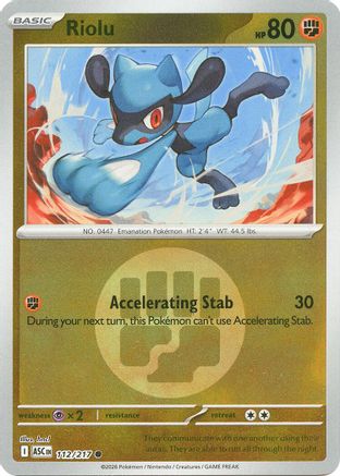 Riolu (Energy Symbol Pattern) (112) Reverse Holofoil [ME Ascended Heroes] Pokemon Single Pokémon
