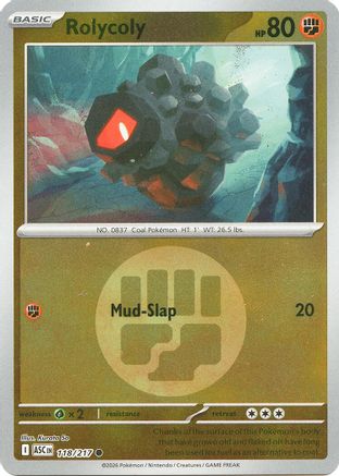 Rolycoly (Energy Symbol Pattern) (118) Reverse Holofoil [ME Ascended Heroes] Pokemon Single Pokémon