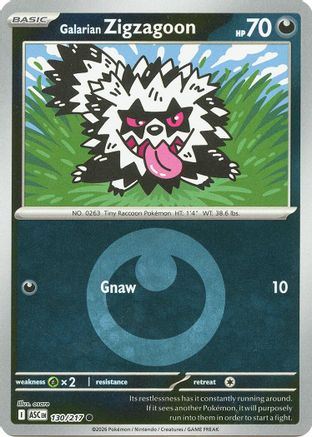 Galarian Zigzagoon (Energy Symbol Pattern) (130) Reverse Holofoil [ME Ascended Heroes] Pokemon Single Pokémon