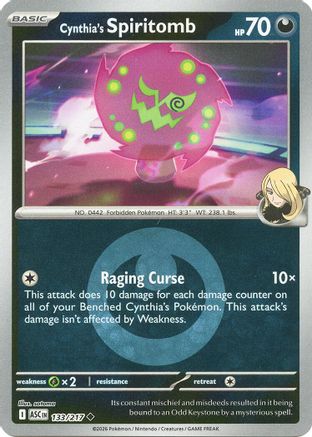 Cynthia's Spiritomb - 133/217 (Energy Symbol Pattern) Reverse Holofoil [ME Ascended Heroes] Pokemon Single Pokémon