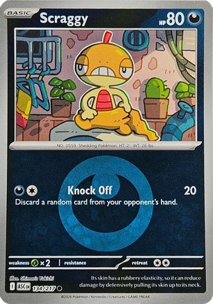 Scraggy (Energy Symbol Pattern) (134) Reverse Holofoil [ME Ascended Heroes] Pokemon Single Pokémon