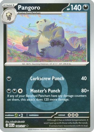 Pangoro (Energy Symbol Pattern) (140) Reverse Holofoil [ME Ascended Heroes] Pokemon Single Pokémon