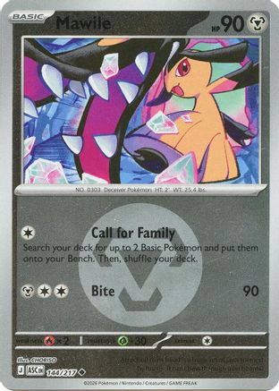 Mawile - 144/217 (Energy Symbol Pattern) Reverse Holofoil [ME Ascended Heroes] Pokemon Single Pokémon