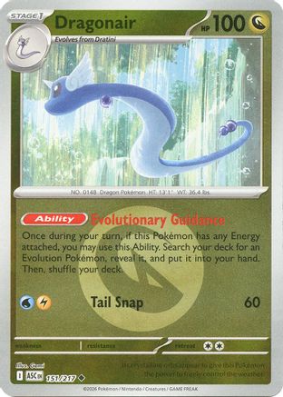 Dragonair (Energy Symbol Pattern) (151) Reverse Holofoil [ME Ascended Heroes] Pokemon Single Pokémon