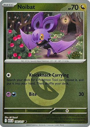 Noibat (Energy Symbol Pattern) (156) Reverse Holofoil [ME Ascended Heroes] Pokemon Single Pokémon