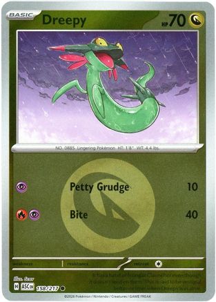 Dreepy - 158/217 (Energy Symbol Pattern) Reverse Holofoil [ME Ascended Heroes] Pokemon Single Pokémon