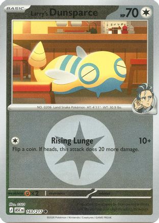 Larry's Dunsparce (Energy Symbol Pattern) (163) Reverse Holofoil [ME Ascended Heroes] Pokemon Single Pokémon