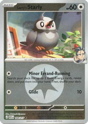 Larry's Starly (Energy Symbol Pattern) (168) Reverse Holofoil [ME Ascended Heroes] Pokemon Single Pokémon