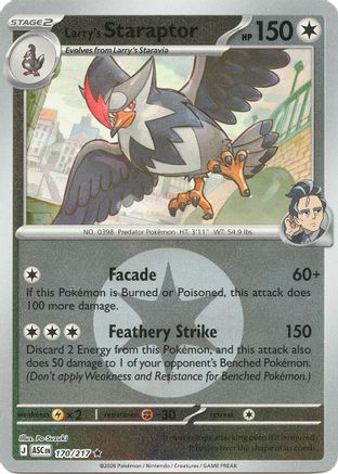Larry's Staraptor - 170/217 (Energy Symbol Pattern) Reverse Holofoil [ME Ascended Heroes] Pokemon Single Pokémon