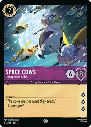 Space Cows - Unexpected Allies (54/204) [Winterspell] Cold Foil Lorcana Single Disney