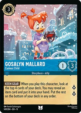 Gosalyn Mallard - Curious Child (149/204) [Winterspell] Cold Foil Lorcana Single Disney